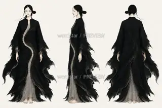 Night Mender Weaver · Night Seam Leaves Blank · Three Views · Illustration Image