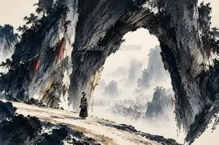 Morning at the Stone Gate · Illustration Image