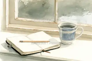 Reading and Daily Life 039 · Illustration AI Image