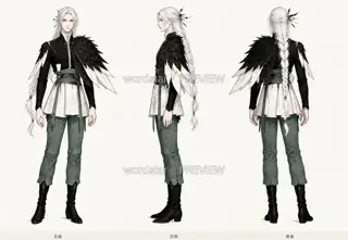 Crane Shadow Guards Spring, Spring Ritual Broken Feather, Same Board Three Views · Illustration Image