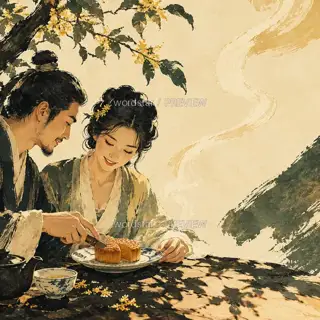 Sharing the Mooncake · Illustration Image