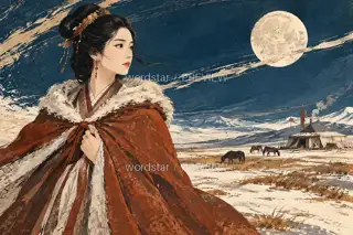Moonrise over the Grassland · Illustration Image