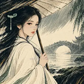 White Robes on the Bridge · Illustration Image