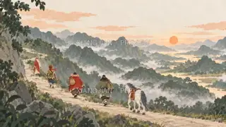 Stories on the Mountain Road 244 · Paper Art AI Image