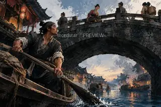 A Boat through the City · Illustration Image