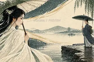 First Meeting on the Broken Bridge · Illustration Image