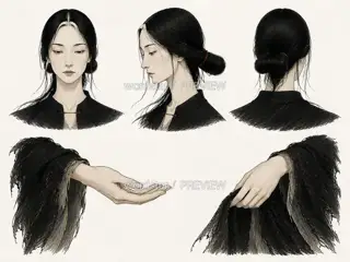 Night-Mending Weaver · Night Seam Leaving Blank · Divine Components and Gestures · Illustration Image