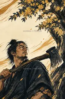 Moonlight on His Face · Illustration Image