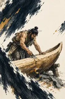 Smoothing the Gunwale · Illustration Image