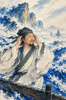Adjusting His Cap at the Bow · Illustration Image