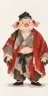Bajie, front view · Paper Art AI Image