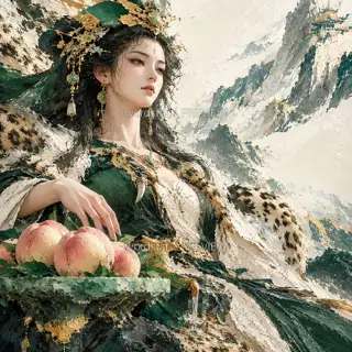 Peaches on Jade · Illustration Image