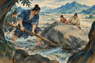 Clearing the Stones · Illustration AI Image