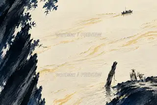 A Pause at the Ferry · Illustration Image