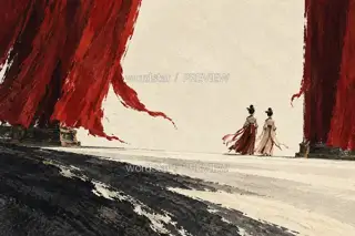 Wind at the Curtain · Illustration Image