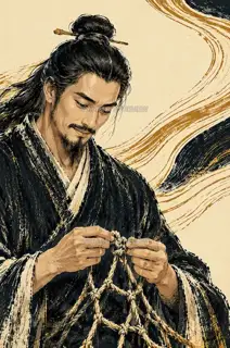 A Knot in His Hands · Illustration Image
