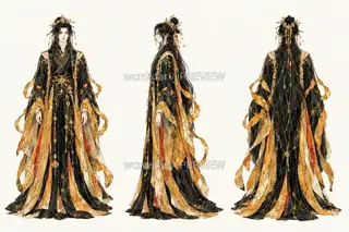 Yaogold Musician, Original Promo Page Character, Three View · Illustration Image