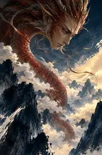 Night Hanging over Mountains · Illustration Image