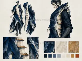 Mountain Folding Walker, Mountains and Rivers Enter the Body, Form and Material · Illustration Image