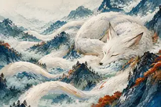 Mountains Hold Its Sleep · Illustration Image