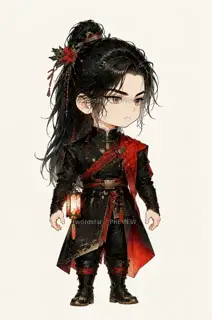 Crimson Lantern Night Patrol, Night Watch Over the City, Chibi Avatar · Illustration Image
