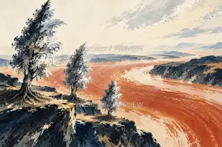 The Red River Bend · Illustration Image
