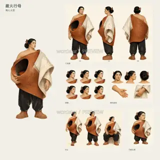 Fire-Hiding Walker Mother · Clay Heart Fire Kiln · Overview · Illustration Image