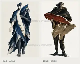 Mountain Folding Walker, Two Kinds of Mountains and Rivers · Illustration Image