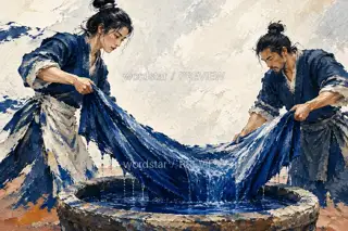 Blue Rising from Water · Illustration Image