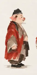 Bajie, right side · Paper Art AI Image