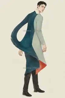 Mountain Folding Walker, Mineral Color Flowing Forms · Illustration Image
