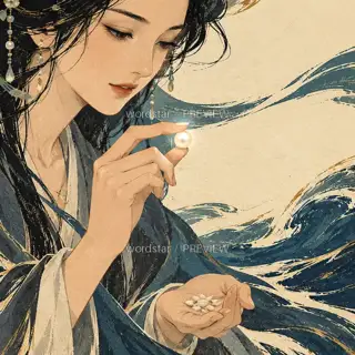 One Pearl Between Fingers · Illustration Image