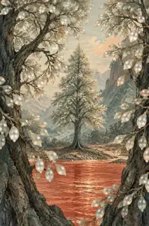 Spaces Between Branches · Printmaking AI Image